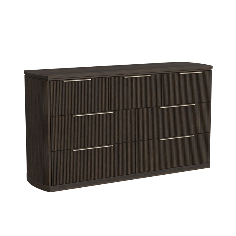 Picket House Furnishings Sutton Queen Uph 4PC Bedroom Set in Dark Brown