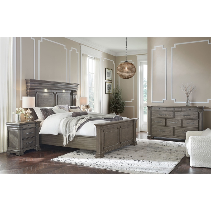 Picket House Furnishings Paterson Queen 4PC Bedroom Set in Grey