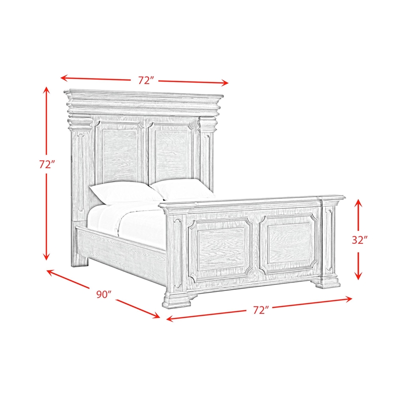Picket House Furnishings Paterson Queen 4PC Bedroom Set in Grey