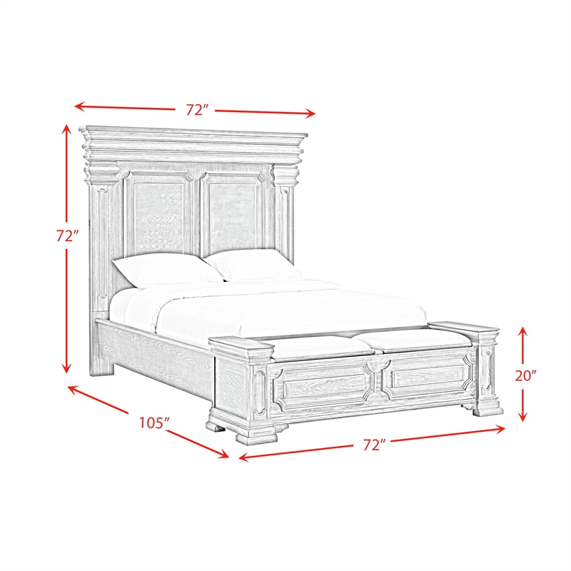 Picket House Furnishings Paterson Queen Storage 3PC Bedroom Set in Grey