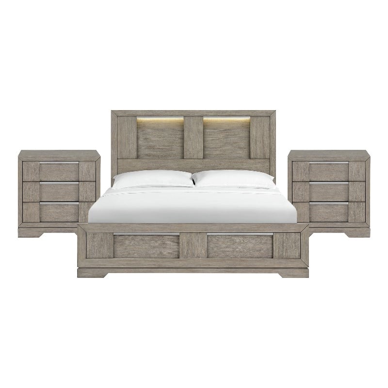 Picket House Furnishings Argo King 3PC Bedroom Set in Grey