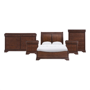 Picket House Furnishings Stark Queen 5PC Bedroom Set in Cherry