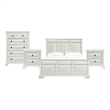Picket House Furnishings Sumner King 4PC Bedroom Set in Antique White