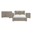 Picket House Furnishings Argo King 4PC Bedroom Set in Grey
