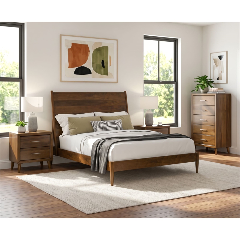 Picket House Furnishings Zuma King 4PC Bedroom Set in Walnut