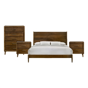 Picket House Furnishings Zuma King 4PC Bedroom Set in Walnut