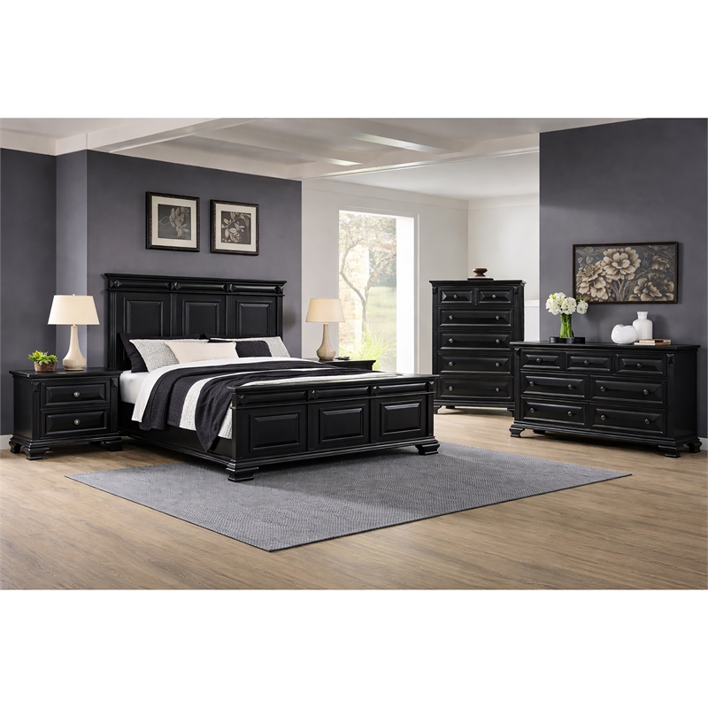 Picket House Furnishings Sumner King 5PC Bedroom Set in Black