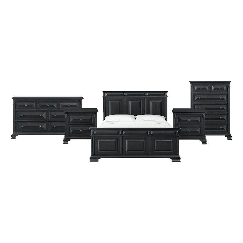 Picket House Furnishings Sumner King 5PC Bedroom Set in Black