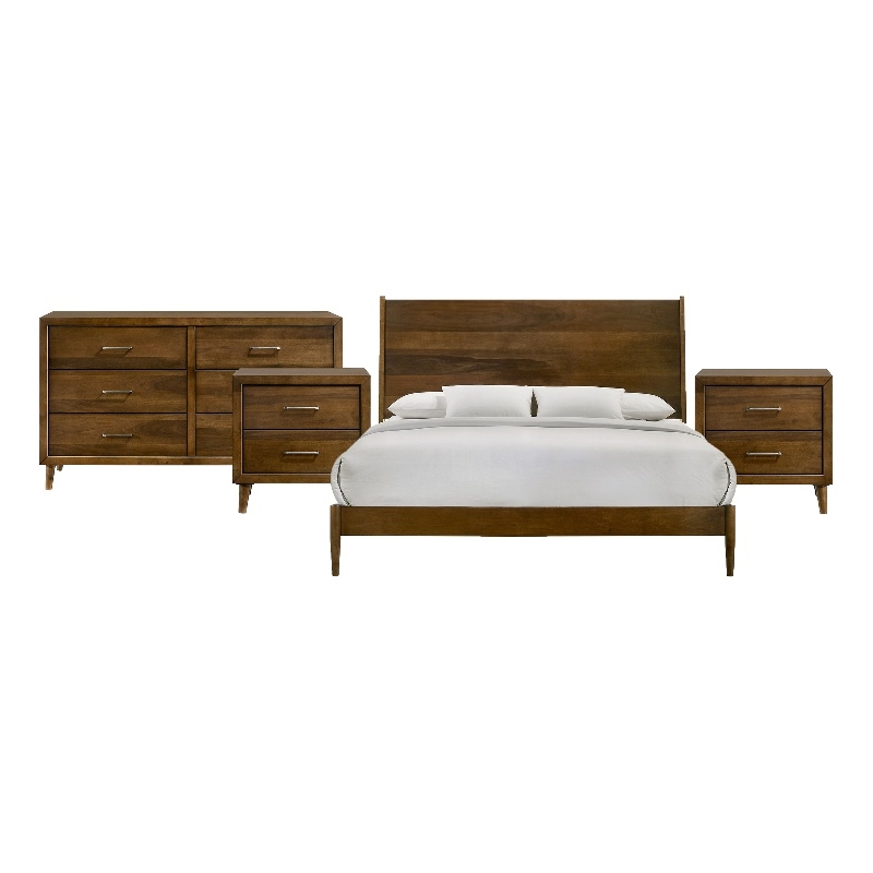 Picket House Furnishings Zuma King 4PC Bedroom Set in Walnut
