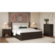 Picket House Furnishings Sutton Queen Uph 4PC Bedroom Set in Dark Brown