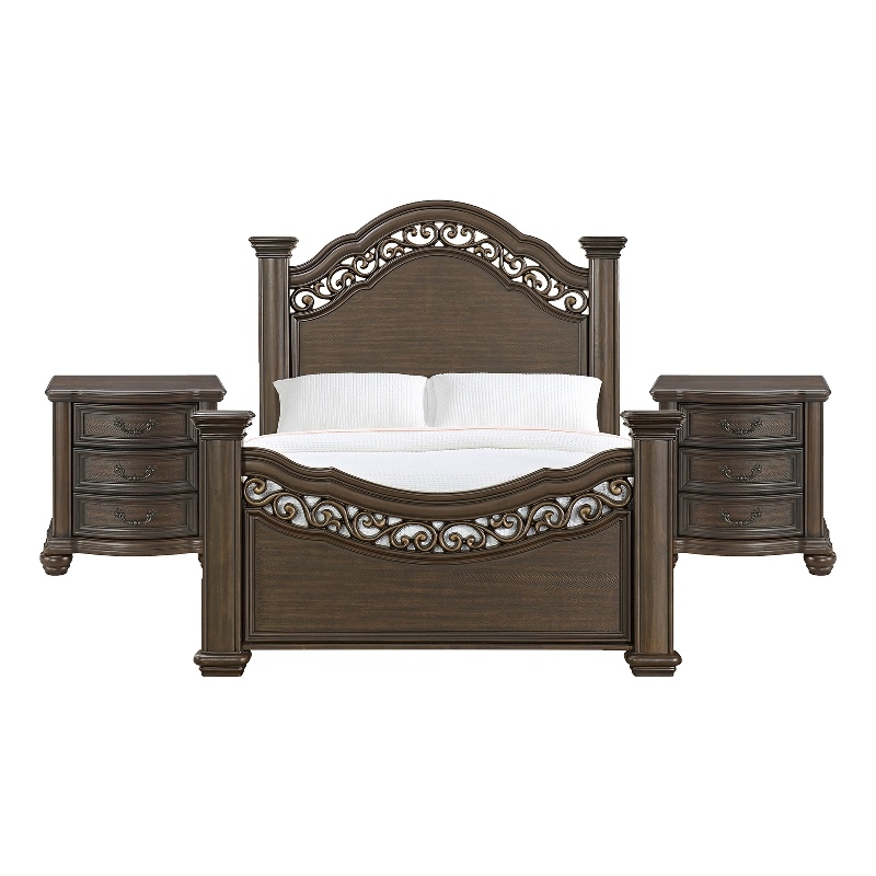 Picket House Furnishings Rosalinda Queen 3PC Bedroom Set in Mahogany