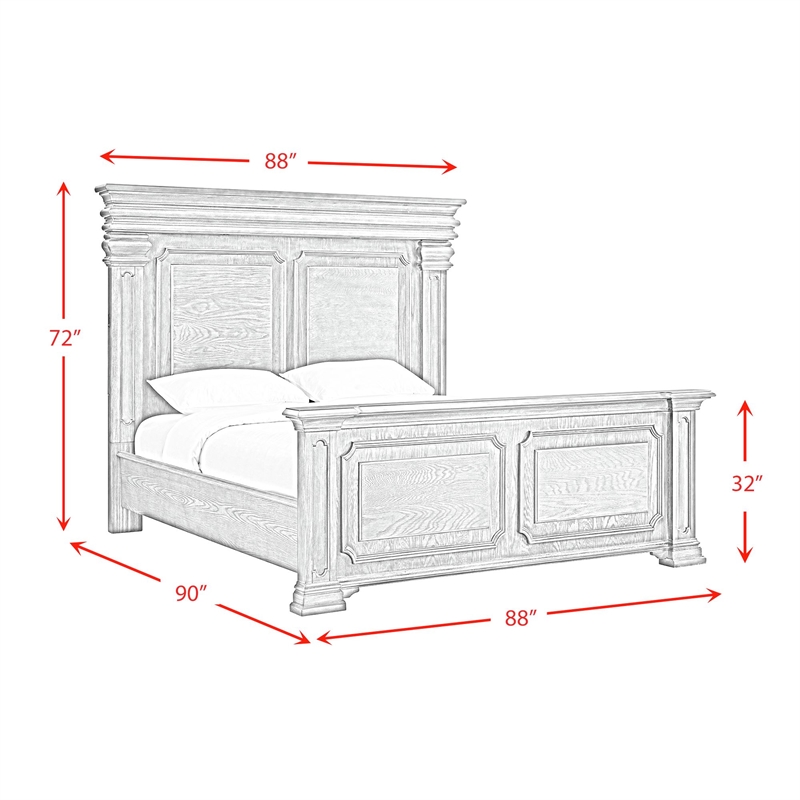 Picket House Furnishings Paterson King 4PC Bedroom Set in Grey