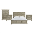 Picket House Furnishings Emiko King 4PC Bedroom Set in Light Grey