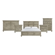 Picket House Furnishings Emiko King 5PC Bedroom Set in Light Grey