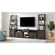 Picket House Furnishings Hyde 3PC Entertainment Unit With 82'' TV Console in Charcoal