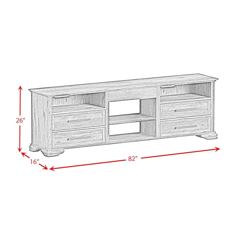 Picket House Furnishings Hyde 3PC Entertainment Unit With 82'' TV Console in Charcoal