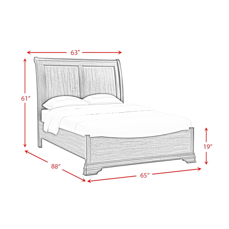 Picket House Furnishings Stark Queen 3PC Bedroom Set in Cherry