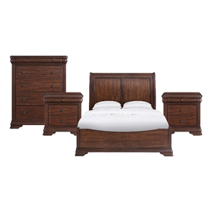 Picket House Furnishings Stark Queen 4PC Bedroom Set in Cherry