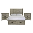 Picket House Furnishings Damen Queen Storage 3PC Bedroom Set in Drift Grey