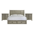 Picket House Furnishings Damen King Storage 3PC Bedroom Set in Drift Grey