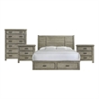 Picket House Furnishings Damen King Storage 4PC Bedroom Set in Drift Grey