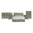 Picket House Furnishings Damen King Storage 5PC Bedroom Set in Drift Grey