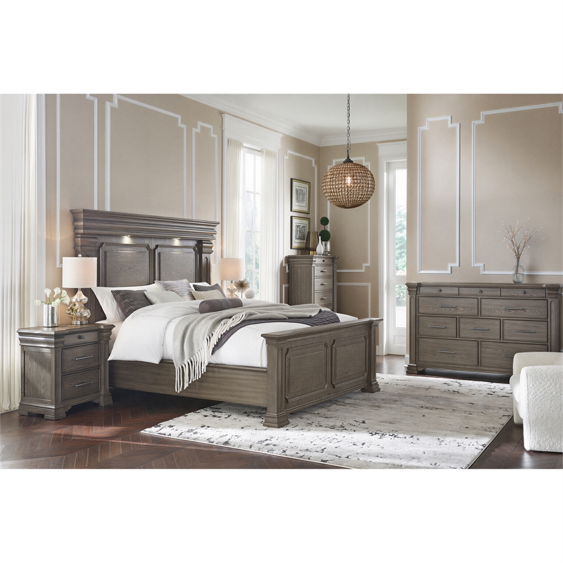 Picket House Furnishings Paterson King 5PC Bedroom Set in Grey