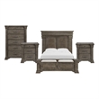 Picket House Furnishings Paterson Queen Storage 4PC Bedroom Set in Grey