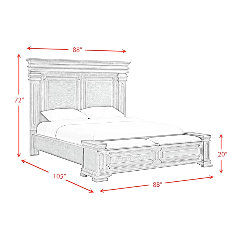 Picket House Furnishings Paterson King Storage 5PC Bedroom Set in Grey