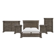 Picket House Furnishings Paterson King Storage 5PC Bedroom Set in Grey