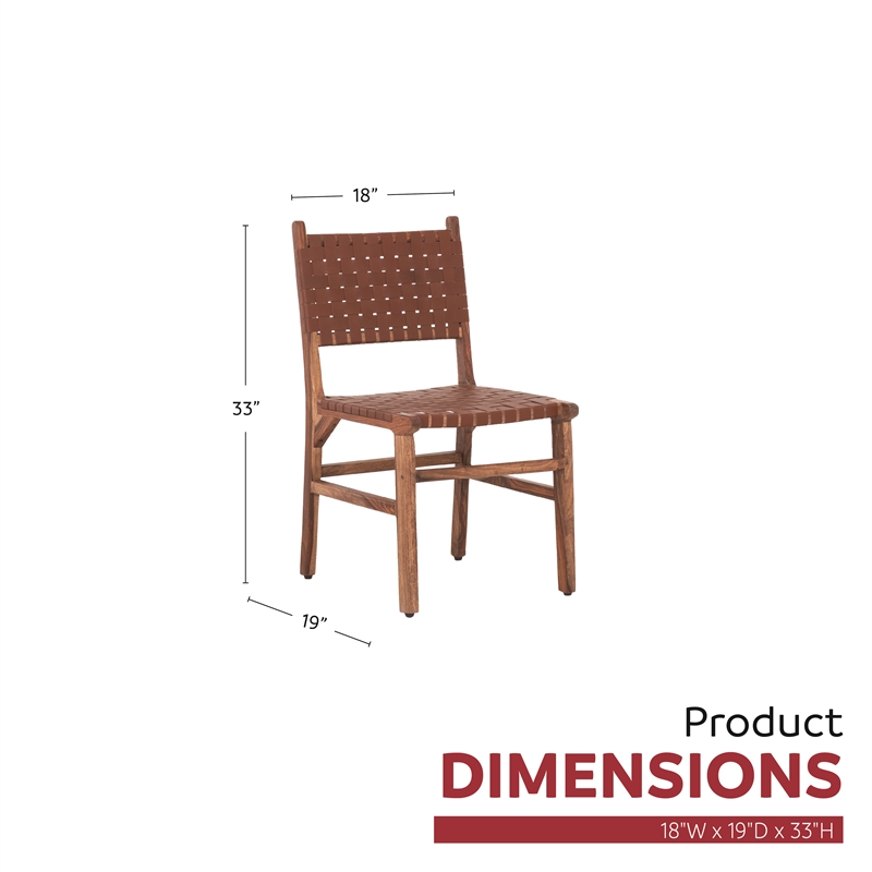 Primo International Orson Modern Wood Dining Chairs in Brown (Set of 2)