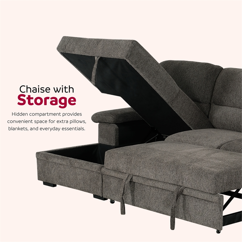 Primo International Parkview Metal Foam Solid Wood with Storage in Gray