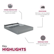 Primo International Delta Twin Fabric Upholstered Folding Foundation in Gray