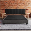 Primo International Speedy Full Wood and Fabric Platform Bed Frame in Stone