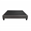 Primo International Speedy Queen Wood and Fabric Platform Bed Frame in Stone