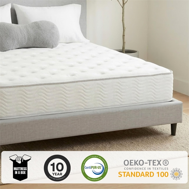 Primo International Solar 9in Polyurethane Twin XL Mattress in White