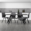 Primo International Wexford Modern Wood and Metal Dining Table in Gray