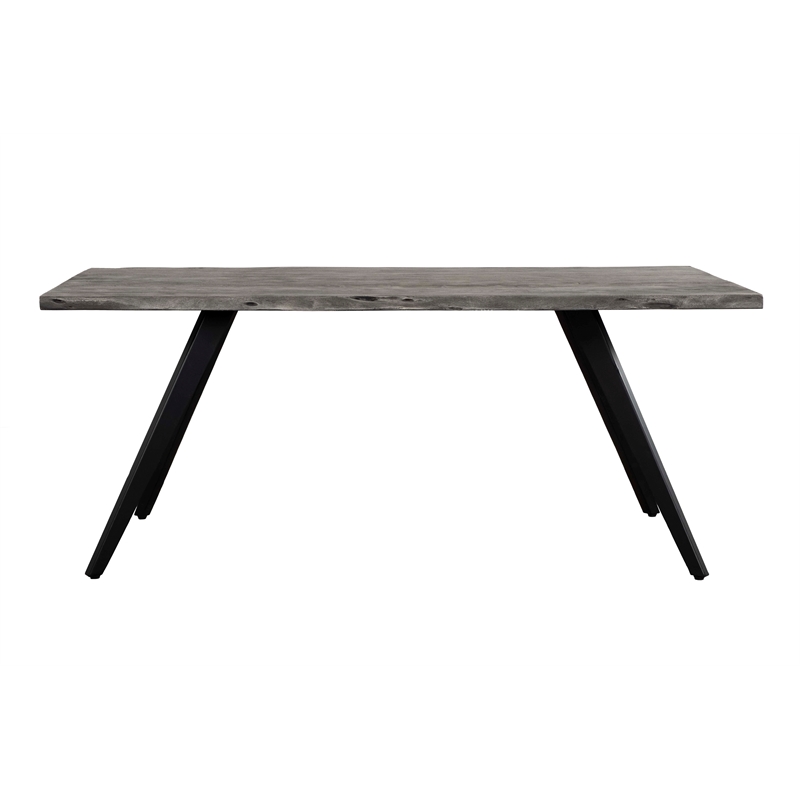 Primo International Wexford Modern Wood and Metal Dining Table in Gray