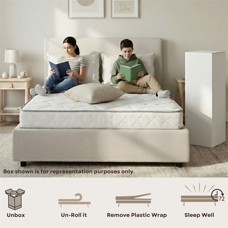 Primo International Suri 6in Polyurethane Full Mattress in White