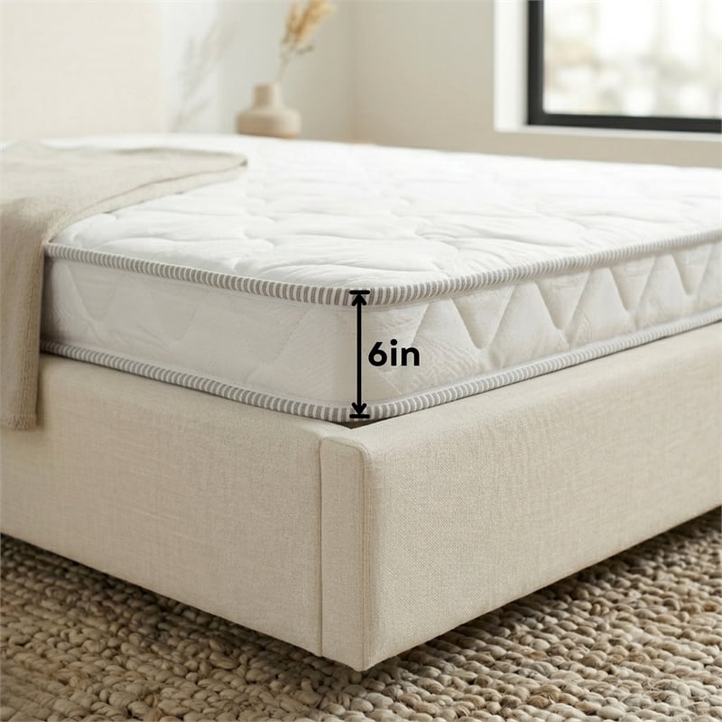 Primo International Suri 6in Polyurethane Full Mattress in White
