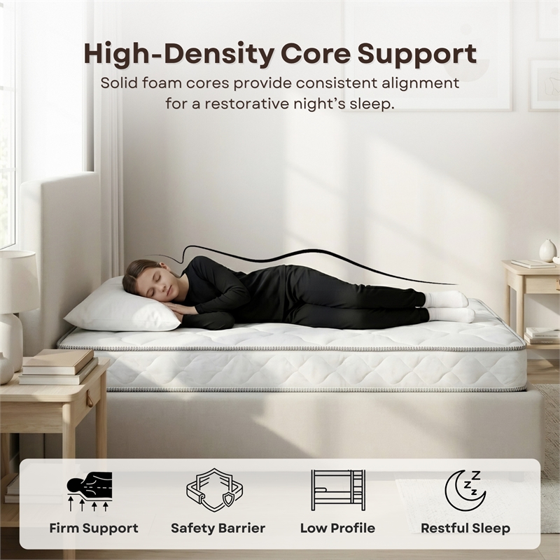 Primo International Suri 6in Polyurethane Twin Mattress in White
