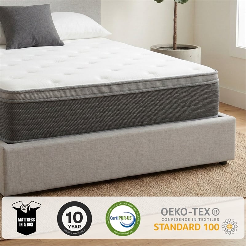 Primo International Equilibria 12in Polyurethane King Mattress in White