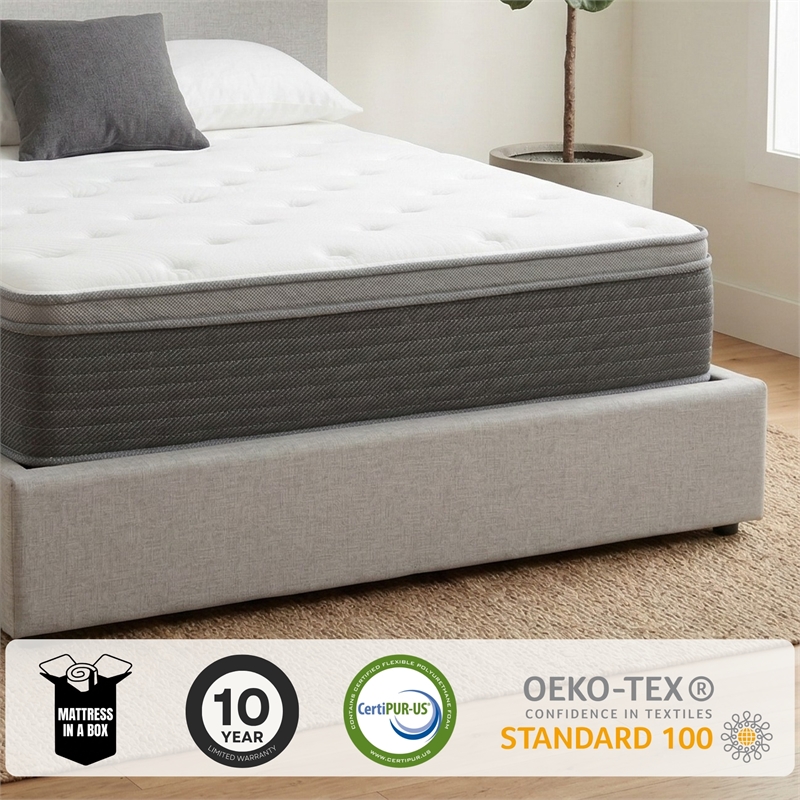 Primo International Equilibria 12in Polyurethane Twin Mattress in White