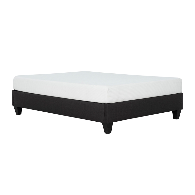 Primo International Carter King Fabric Upholstered Platform Bed Frame in Gray