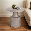 Capri White Mango Wood Pedestal Side Table Elegant Design with Natural Grain