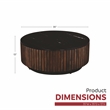 Pierre 12 in. Black Marble and Brown Wood Side Table Modern Minimalist Design
