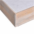 Oasis 59 in. White Wood and Marble Storage Coffee Table with Drawers