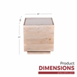 Oasis 20 in. White Wood and Marble Side Table Modern Mango Wood Base