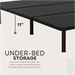 ZenBase Black Upholstered Full Platform Bed Frame with Steel Construction