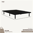 ZenBase Black Upholstered Full Platform Bed Frame with Steel Construction